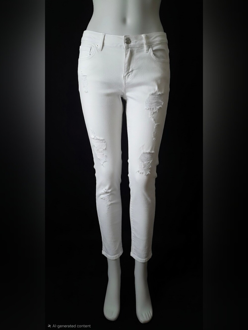 The Thompson Tomboy by VIGOSS Women's White Ripped Jeans